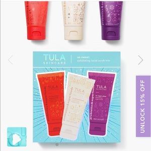 Tula skincare so sweet exfoliating facial scrub trio